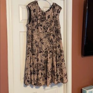 Pink and black floral dress